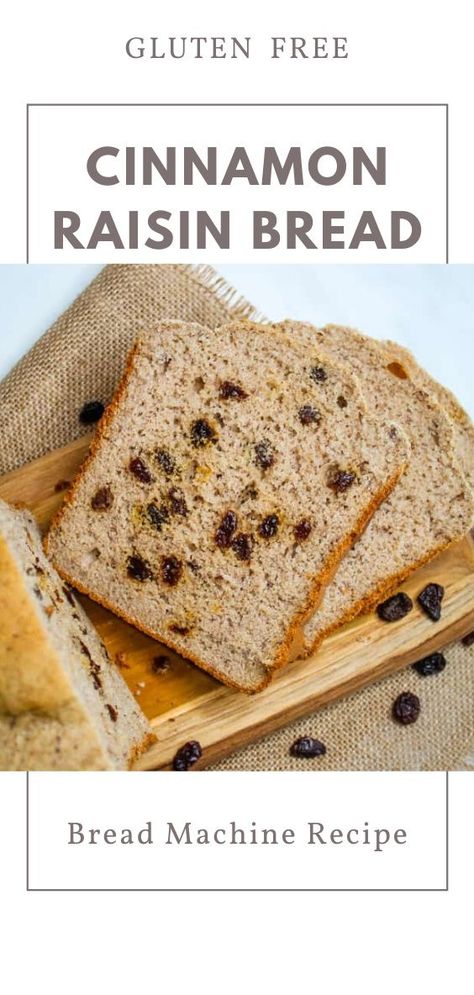 Thick slices of this gluten free bread machine cinnamon raisin bread, bursting with plump, juicy raisins are the ultimate treat for mornings, lunches and every minute in between. Cinnamon Rasin Bread, Bread Machine Cinnamon Raisin Bread, Gluten Free Cinnamon Raisin Bread, Cinnamon Bread Machine, Gf Types, Gluten Free Bread Maker, Gf Thanksgiving, Gf Bread Recipe, Bread Bread Machine