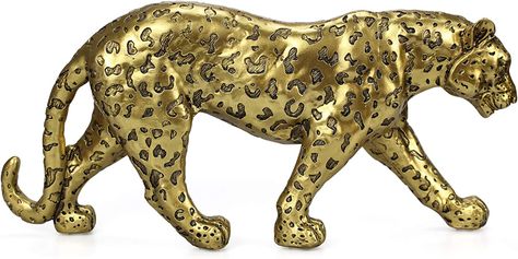 Amazon.com: Modern Polyresin Cheetah Figurine Home Décor Realistic Antique Classical Leopard Statues Living Room Decor Ornament Figures，Silver 7.1" H…… : Home & Kitchen Cheetah Statue, Leopard Statue, Panther Leopard, Cheetah Style, Succulents Decor, Resin Sculpture, Cat Statue, Dog Statue, Balloon Dog