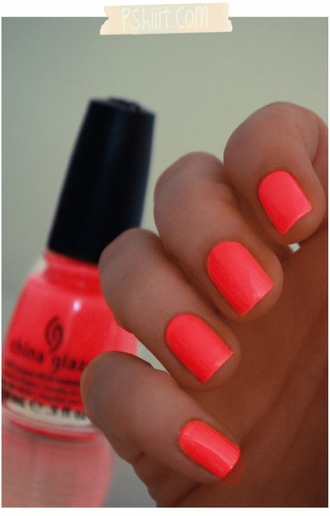 Opi Peach Colors Gel, Watermelon Colour Nails, Watermelon Pink Nails, Hot Coral Nails, Summertime Nails, Flip Flop Fantasy, Coral Nail, Fresh Manicure, Orange Nail Polish