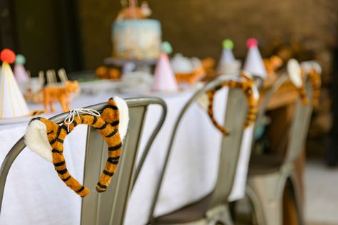 Tiger Party Ideas For Kids, Tiger Birthday Theme, Tiger First Birthday Party, Tiger Baby Shower Theme, Tiger Decorations, Tiger Themed Birthday Party, Tiger Who Came To Tea Party Ideas, Tiger Tea Party, Tiger Party Favors