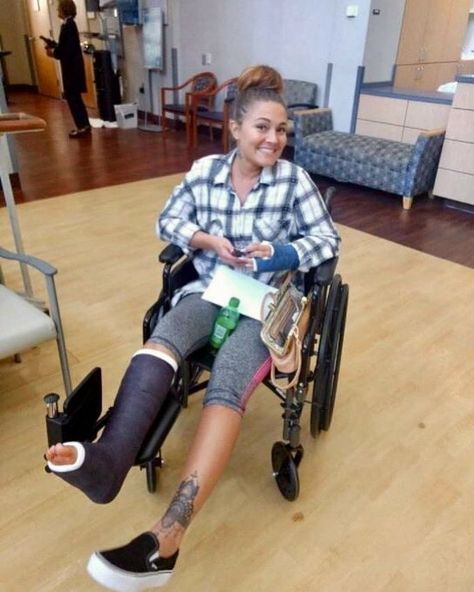 It's only a broken ankle, hand and wrist from the car wreck. Luckily it didn't cost any limbs like it did for Beth. Car Wreck, Arm Cast, Broken Ankle, Leg Cast, Skirts With Boots, Broken Leg, It Cast, Medical