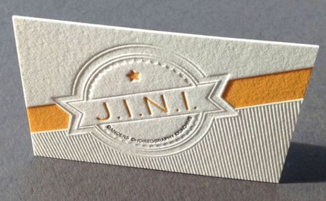 Unique Letterpress Business Cards - UltraLinx Google Business Card, Yellow Business Card, Examples Of Business Cards, Buisness Cards, Beautiful Business Card, Letterpress Business Cards, Business Card Design Inspiration, Relief Printing, Business Card Inspiration