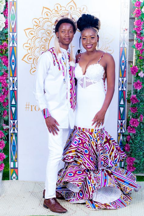 Mr N and i at our Ndebele themed traditional wedding in Zimbabwe   #NdebeleWedding #Ndebeleweddingdress #NdebeleBride #africanwedding #africandress Ndebele Wedding Dress, Zimbabwe Wedding, Ndebele Traditional Attire, Zulu Traditional Wedding Dresses, Zulu Traditional Wedding, Zulu Wedding, South African Weddings, Fancy Wedding Dresses, Wedding Dress Pictures