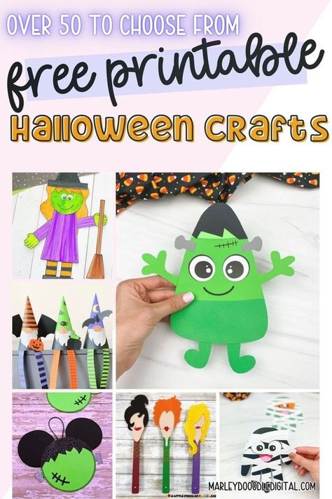 Celebrate Halloween with 50+ free printable crafts for preschoolers! These fun and simple Halloween crafts are perfect for classroom activities or at-home fun. Download these free printables and let your preschoolers enjoy hours of creative Halloween crafting! Halloween Frankenstein Craft, Halloween Crafts For Preschoolers, Printable Halloween Crafts, Halloween Cat Crafts, Simple Halloween Crafts, Kindergarten Halloween Crafts, Printable Halloween Tags, Mummy Crafts, Halloween Crafting