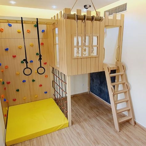 Best Indoor Play: Playground Equipment for Kids Dubai, in Abu Dhabi, UAE | Diy Climbing Frame, Playroom Wall Climbing, Kids Room Climbing Wall, Wall Climbing Kids Room, Kids Rock Climbing Wall Indoor, Playroom Cafe, Toddler Room Organization, Toddler Climbing Structure, Kids Nook