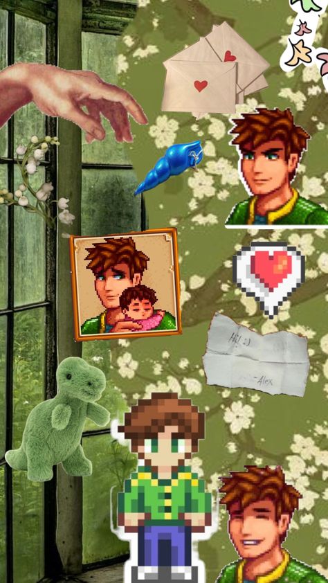 Alex Stardew Valley, Animated Man, Human Male, Stardew Valley, Create Collage, Creative Play, Cute Wallpapers, Fan Art, Drawings