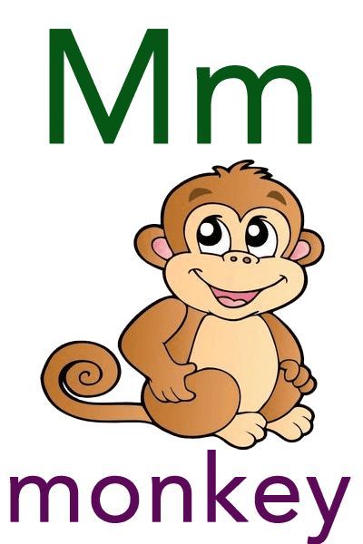 M For Monkey, Abc Flashcards Printable, M Alphabet, Alphabet Flash Cards Printable, Baby Flash Cards, Free Flashcards, Learn Abc, Flashcards For Toddlers, Kindergarten Reading Worksheets