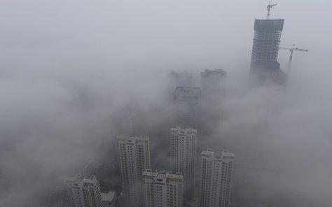 China smog air pollution--dear God, I grew up in Houston TX, but our dirty air never came close to this. The Bund, Dirty Air, High Rise Building, Financial District, Air Pollution, Power Plant, Qingdao, Air Quality, Willis Tower