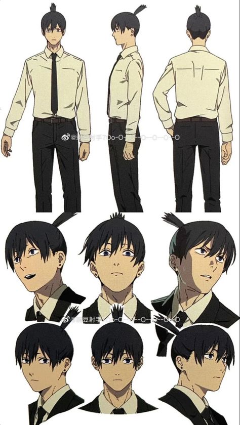 Aki Hayakawa Character Sheet, Character Design Sheet Reference, Chainsaw Man Reference, Anime Character Design Sheet, Aki Hayakawa Anime, Aki Cosplay, Anime Character Sheet, Chainsaw Man Characters, Chainsaw Man Aki