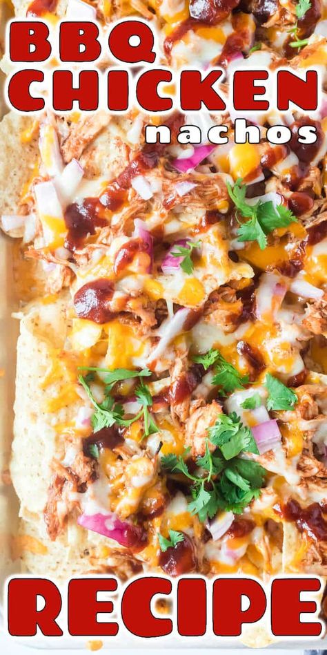 BEST BBQ CHICKEN NACHOS RECIPE Barbecue Chicken Nachos Recipe, Bbq Chicken Nachos Recipe, Homemade Barbecue Sauce Recipe, Perfect Baked Chicken, Bbq Chicken Nachos, Best Bbq Chicken, Nachos Ingredients, Chicken Nachos Recipe, Easy Bbq Chicken