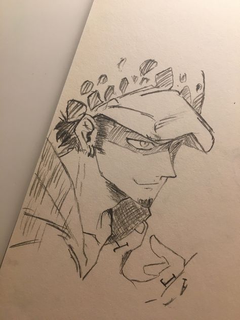 Shanks One Piece Sketch, Trafalgar Law Drawing, Best Anime Drawings, Anime Drawing Books, Animation Art Sketches, Creative Drawing Prompts, Graffiti Style Art, One Piece Drawing, Concept Art Drawing