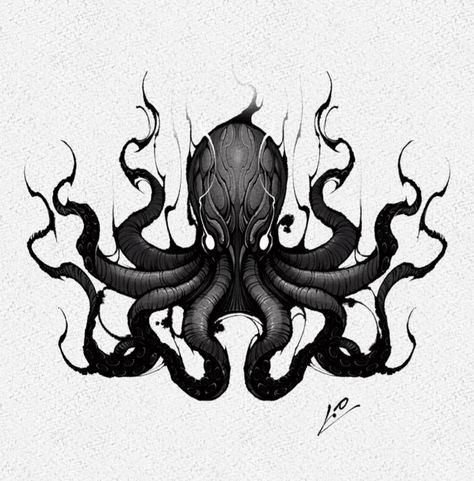 Dark Lotus Tattoo, Dark Octopus, Dark Lotus, Ocean Sleeve, Kraken Tattoo, Octopus Tattoo Design, Animal Tattoo Ideas, Octopus Tattoos, Creepy Tattoos