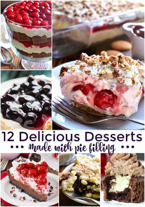 12 Delicious Desserts Made With Pie Filling Dessert With Pie Filling, Desserts For Memorial Day, Desserts To Make At Home, Lemon Tree Dwelling, Pie Fillings, Pie Filling Recipes, Easy Summer Desserts, Oreo Dessert, Bake Desserts