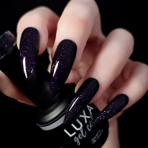 Black And Purple Nails, Ghouls Night, Dark Purple Nails, Ghouls Just Wanna Have Fun, Witch Nails, Gothic Nails, Goth Nails, Light Up The Night, Cute Acrylic Nail Designs