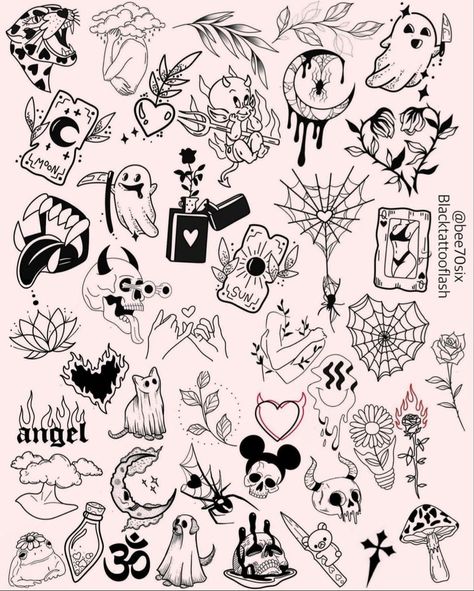 flash art tattoo ideas | Tattoo Sketches by  Amy Alvarado Tato Grunge, Acab Tattoo, Rabe Tattoo, Tato Flash, Grunge Tattoo, Scary Tattoos, Simple Tattoo Designs, Flash Tattoo Designs, Tattoo Flash Sheet