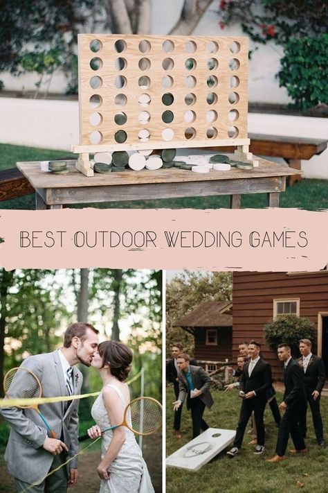 Outdoor Games Wedding Reception, Yard Games At Wedding Reception, Yard Game Wedding, Garden Games Wedding, Diy Wedding Lawn Games, Outdoor Games Wedding, Party Lawn Games, Wedding Outdoor Games, Backyard Wedding Games