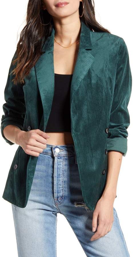 Corduroy Blazer Outfit, Green Jacket Outfit, Blazer Pattern, Faux Leather Pencil Skirt, Blazer Outfits For Women, Blazer Outfit, Maternity Tees, Green Blazer, Corduroy Blazer