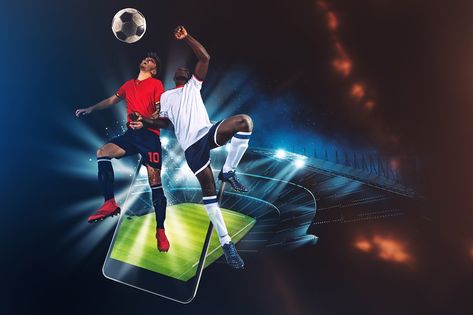 Watch a live sports event on your mobile device. Betting on football matches Football Ads, Bet Football, Funny Cartoon Images, Football Betting, Campaign Ideas, Sports Event, Football Design, Football Match, Cartoon Images