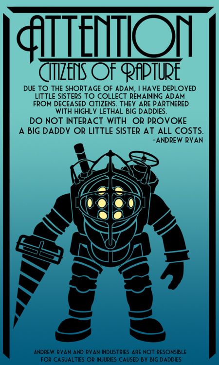 Bioshock 1, Bioshock Rapture, Bioshock Game, Bioshock Art, Bioshock Series, Bioshock 2, Bioshock Infinite, Art Deco Poster, Deco Poster