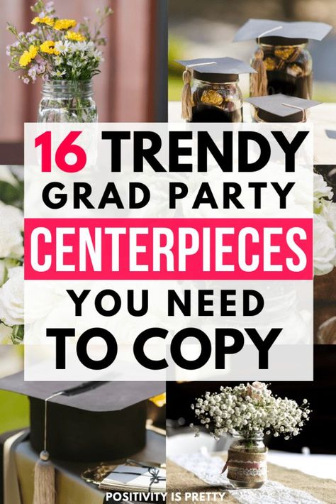 Graduation Centerpieces Diy, High School Graduation Party Centerpieces, Graduation Party Table Centerpieces, Graduation Party Table Decorations, Grad Party Centerpieces, Diy Graduation Decorations, Diy Graduation Decorations Party, Graduation Table Centerpieces, Graduation Centerpieces