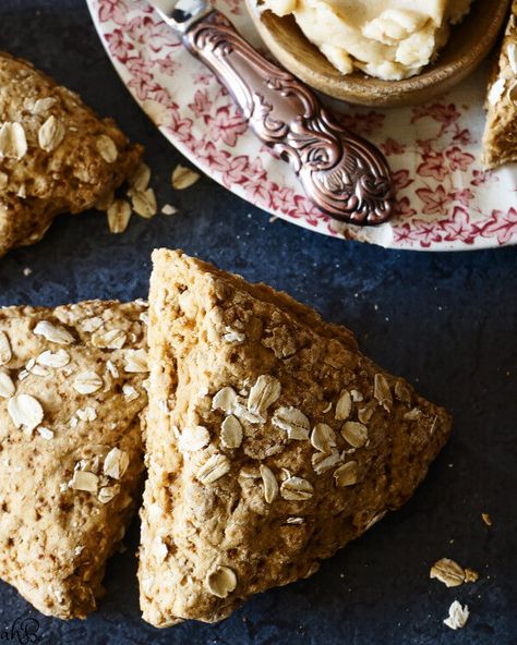 Whole Grain Scones - Accidental Happy Baker Whole Wheat Scones Recipe, Oatmeal Scones, Healthy Scones, Oat Scones, Baking Scones, Low Acid Recipes, Whole Grain Flour, Maple Butter, Breakfast Sweets