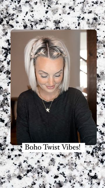 Karen 🖤 Hair Tutorials on Instagram: "Boho Twist Vibes! #hairreels #hairstyletutorial #bohohair #bohohairstyle #hairstyletutorial #shorthairtutorial" Short Hair Hippie Hairstyles, Barettes Hairstyles Short Hair, Hippie Hair Short, Short Boho Hair, Short Boho Hairstyles, Barettes Hairstyles, Boho Hairstyles For Short Hair, Cute Short Hair Updos, Boho Short Hair