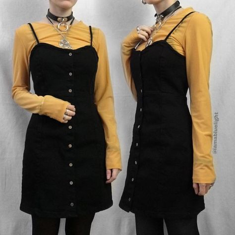 Yellow Goth, Yellow Dress Outfit, Egirl Fashion, Alt Style, Yay Or Nay, Yellow Outfit, Alt Girl, Fashion Aesthetics, Alt Fashion