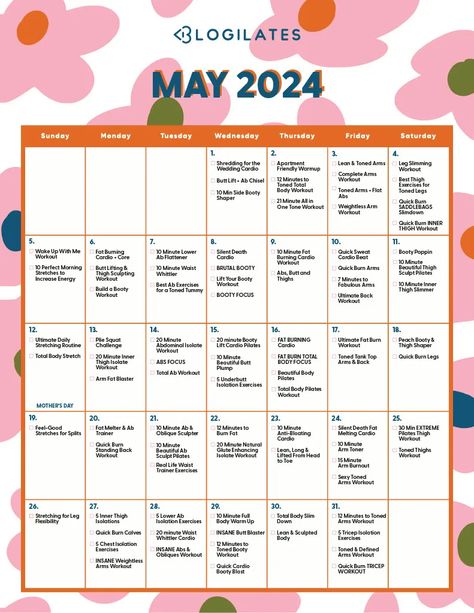 Your Blogilates May 2024 Workout Calendar!! - Blogilates Blogilates Products, Blogilates Challenge, Blogilates Meal Plan, Blogilates Abs Workout, Blogilates Calendar, Popflex Active, Calendar May, Ab Challenge, Treadmill Workout