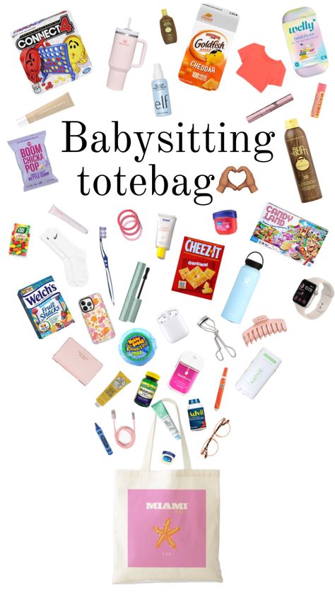 #myfirstshuffle Babysitting Bag, Babysitting Hacks, Babysitting Kit, Babysitting Flyers, Trip Essentials Packing Lists, Sleepover Essentials, Road Trip Kit, Babysitting Activities, Babysitting Fun