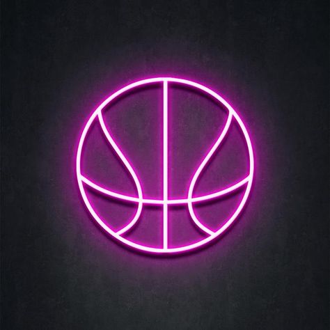 Basketball Aesthetic Widget, Basketball App, Neon Strip Lights, Neon Highlights, Basketball Drawings, Neon Beach, Purple Y2k, Pink Basketball, Neon Backgrounds