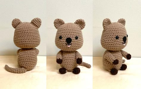 THNLife - Little Quokka Amigurumi Crochet Pattern | Kim-Hoa Ung Quokka Crochet Pattern Free, Crochet Quokka, Quokka Crochet Pattern, Quokka Crochet, Quokka Animal, Happiest Animal, Crocheted Amigurumi, Crochet Plushies, Plushie Patterns