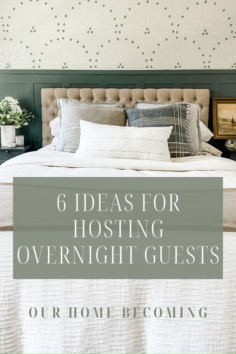 6 Ideas for Hosting Overnight Guests - ourhomebecoming.com Guest Welcome Basket Ideas, Welcome Basket Ideas, Thanksgiving Hosting Ideas, Christmas Hosting Ideas, Guest Welcome Baskets, Guest Basket, Thanksgiving Hosting, Christmas Hosting, Welcome Basket