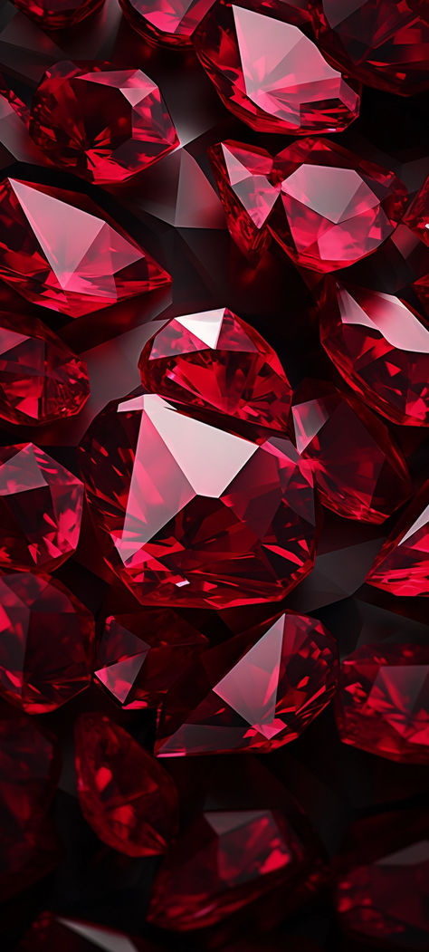 Red Rubies Aesthetic, Red Crystal Wallpaper, Red And White Aesthetic Wallpaper, Red Bling Wallpaper, Garnet Gemstone Wallpaper, Red Iphone Wallpaper, Ruby Wallpaper, Diamond Wallpaper Iphone, Luxury Red Gemstones With Accent Stones