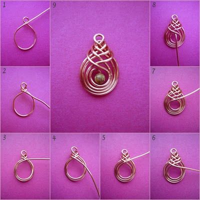 wire knot Bead Jewelry Tutorials, Wire And Bead Jewelry, Wired Pendants, Diy Jewelry To Sell, Wire Tutorials, Bijoux Fil Aluminium, Wire Jewelry Tutorial, Wire Jewelry Designs, Beaded Jewelry Tutorials