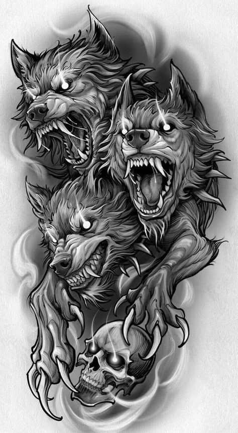 Tato Nama, Werewolf Tattoo, Fenrir Tattoo, Wolf Tattoo Sleeve, Egiptul Antic, Seni Pop, Greek Mythology Tattoos, Warrior Tattoos, Norse Tattoo