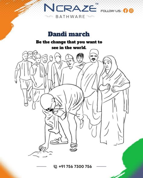 Dandi March Drawing, Dandi March, Salt March, Famous Photos, Be The Change, 75th Anniversary, Mahatma Gandhi, The Change, Wash Basin