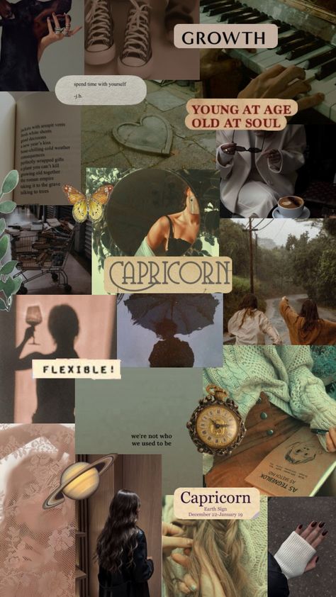 #capricorn #capricornaesthetic #zodiac #zodiacsign #collageart #vibes #mood #aesthetic Capricorn + Core + Aesthetic, Venus In Capricorn, Capricorn Aesthetic, Capricorn Rising, Capricorn Girl, Pisces And Capricorn, Mood Aesthetic, Capricorn Life, Capricorn Women