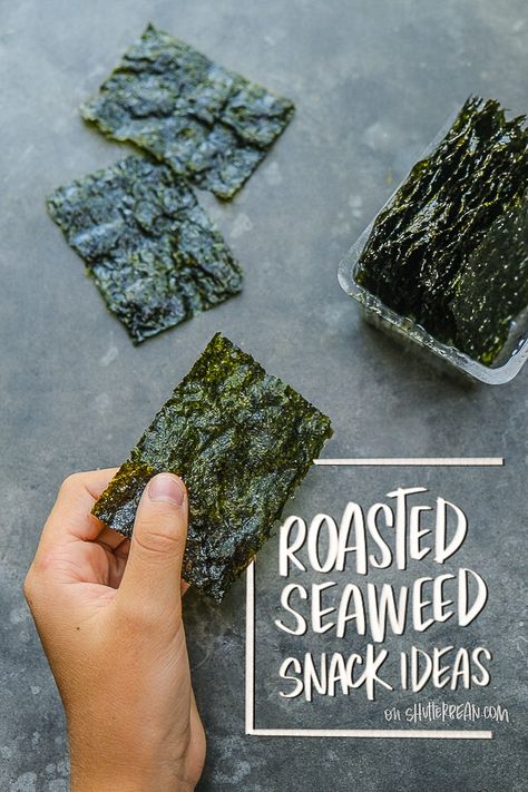 Add greens to your life with seaweed! Tracy from Shutterbean shares her favorite simple Roasted Seaweed Snack Ideas with gimMe snacks. #sponsored Seaweed Snack Ideas, Seaweed Snacks Recipes, Late Night Snacks Easy, Cooking Reference, Seaweed Chips, Seaweed Snack, Roasted Seaweed, Crispy Seaweed, Seaweed Wrap