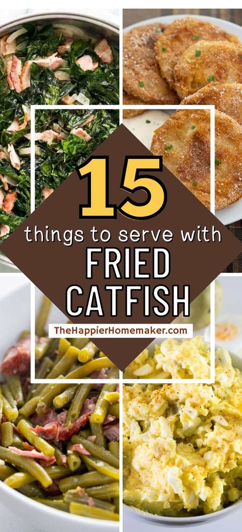 Appalachian Side Dishes, What Goes With Fried Catfish, Fried Catfish Meals Sides, Catfish Dinner Ideas Southern Style, Sides That Go With Fish Fry, Fish Fry Ideas, Sides For Catfish Fried Fish, Sides To Go With Seafood, Sides With Catfish