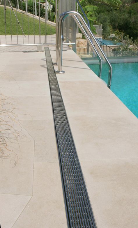 Pool and Spa Area Drainage | Stormtech Swim Spa Landscaping, Surface Water Drainage, Drainage Grates, Spa Landscaping, Deck Drain, Spa Area, French Drain, Drainage Solutions, Drainage System