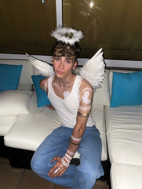 Angel Costume Men Halloween, Gay Angel Costume, Men’s Angel Costume, Angel Male Costume, Angel Halloween Costumes Men, Men Angel Costume, Gay Men Halloween Costumes, Boy Angel Costume, Guys Costumes Halloween