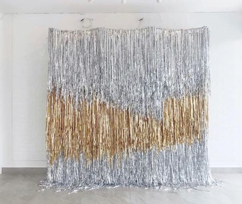 Anniversary Backdrop, Tablecloth Backdrop, Streamer Wall, Fringe Wall, Balloon Gifts, Tassel Wall, Streamer Backdrop, Cream Decor, Bridal Shower Backdrop