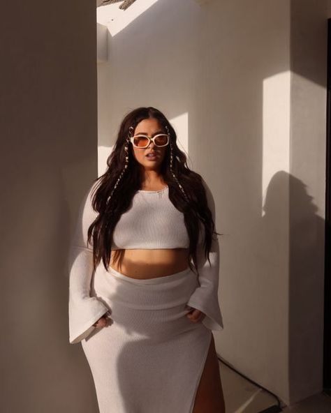 Emma Arletta on Instagram: "day 2" Plus Size Going Out Outfits, Satin Long Skirt, Plus Size Women Fashion, Swimsuit Crochet, Skirt Ootd, Plus Size Posing, Cancun Trip, Plus Zise, Plus Size Baddie Outfits