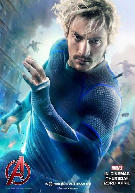 Avengers: Age of Ultron - Quicksilver - Pietro Maximoff Aaron Johnson Taylor, Quicksilver Avengers, Ultron Wallpaper, Aaron Taylor Johnson Quicksilver, Xavier Samuel, Robert Downey Jr., Witch Characters, Avengers 2, Avengers Age Of Ultron