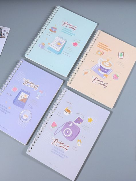 Cute Note Books For School, Cute School Notebooks, Kawaii Stationery Notebooks, Aesthetic Notebook Cover, Cute Notebooks For School, Pretty Notebooks, Paper Spiral, Notebook Aesthetic, Cute Spiral Notebooks