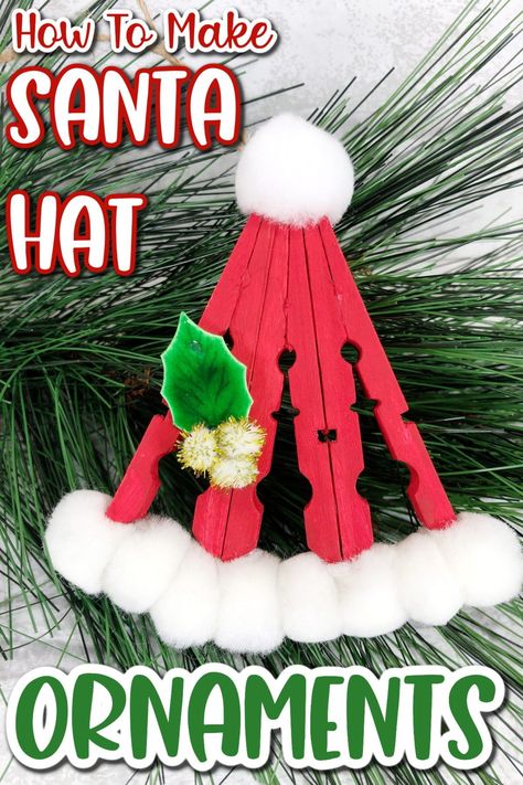 Thanksgiving Clothespin Crafts, Clothespin Spring Crafts, Clothespin Ornaments Diy, Clothes Pin Christmas Crafts, Popsicle Stick Crafts Christmas, Mini Clothespin Crafts, Christmas Crafts For Adults To Make, Clothespin Santa, Easy Diy Ornaments For Kids