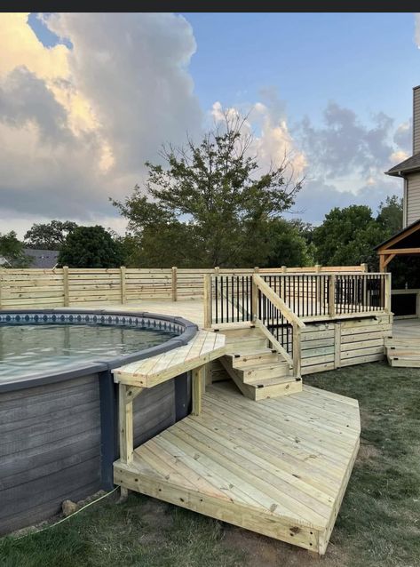 Hang Outdoor Curtains, Poolside Pergola, Decks Around Pools, Oval Pool, Pool Deck Plans, Dream Backyard Pool, Best Above Ground Pool, Outdoor Pool Area, Swimming Pool Decks