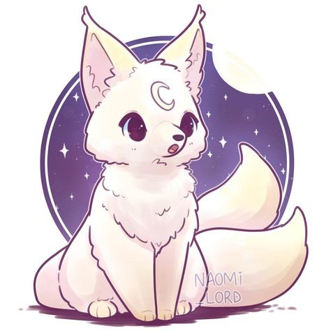 Naomi Lord Art on Instagram: “✨🌙Moon Fox🌙✨ Can you guess what fox will be next? Haha 😅 thought it would be cute to do a pair :3 I might have to make a zine of all my…” Naomi Lord, Cute Fox Drawing, Fox Artwork, Fox Drawing, Cute Kawaii Animals, Cute Fantasy Creatures, Pet Fox, Cute Animal Drawings Kawaii, Cute Kawaii Drawings