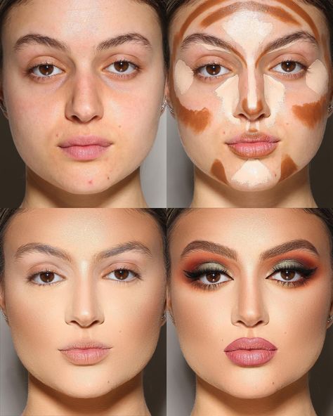 Celebs Without Makeup, Contouring Makeup, Round Face Makeup, Contour Makeup Tutorial, Beginners Eye Makeup, Makeup Artist Logo, Face Art Makeup, Barbie Makeup, Makeup Course