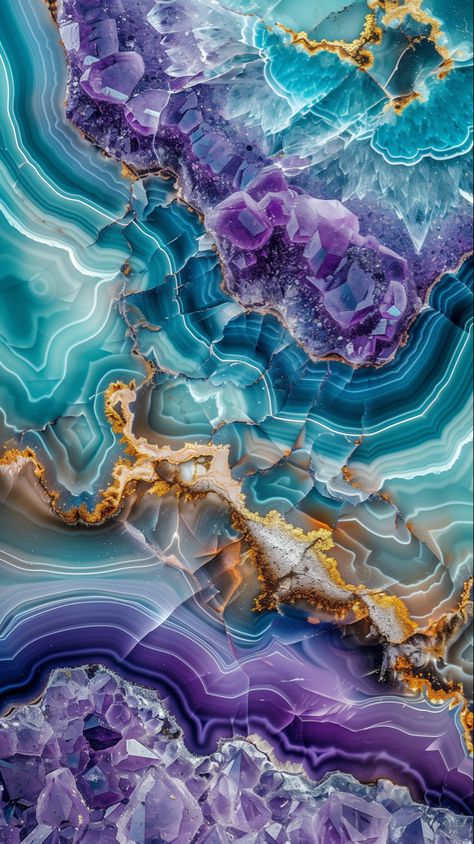 Turquoise and purple stone Gold Abstract Wallpaper, Iphone Wallpaper Classy, Stone Wallpaper, Witchy Wallpaper, Turquoise And Purple, Abstract Drawings, Aesthetic Beauty, Beautiful Backgrounds, Background Pictures